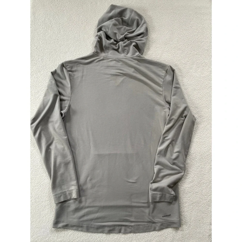 Adidas Mens Medium Grey Aeroready Hoodie Lightweight Pullover H47658 Athleisure